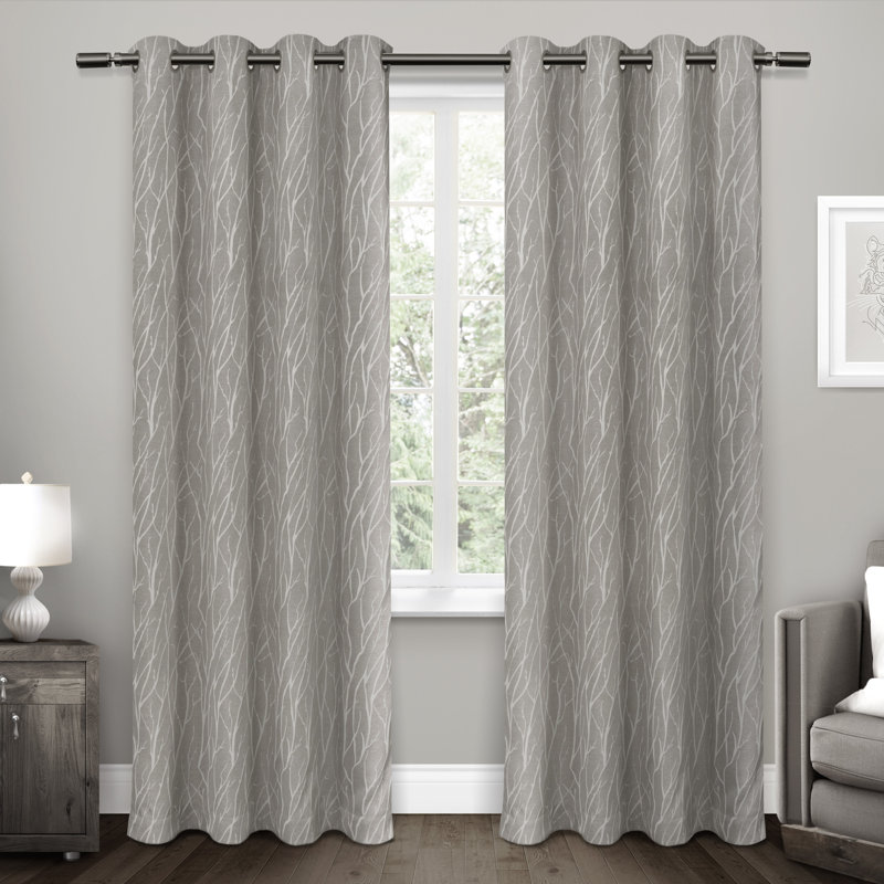 Bettine Room Darkening Curtain Panel Pair, 52" W x 96" L, Ash Grey