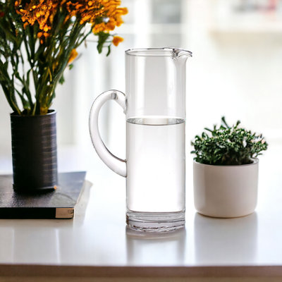 Pichet en verre transparent sans plomb soufflé