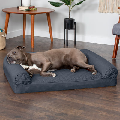 Quilted Orthopedic Bolster Sofa Pet Bed