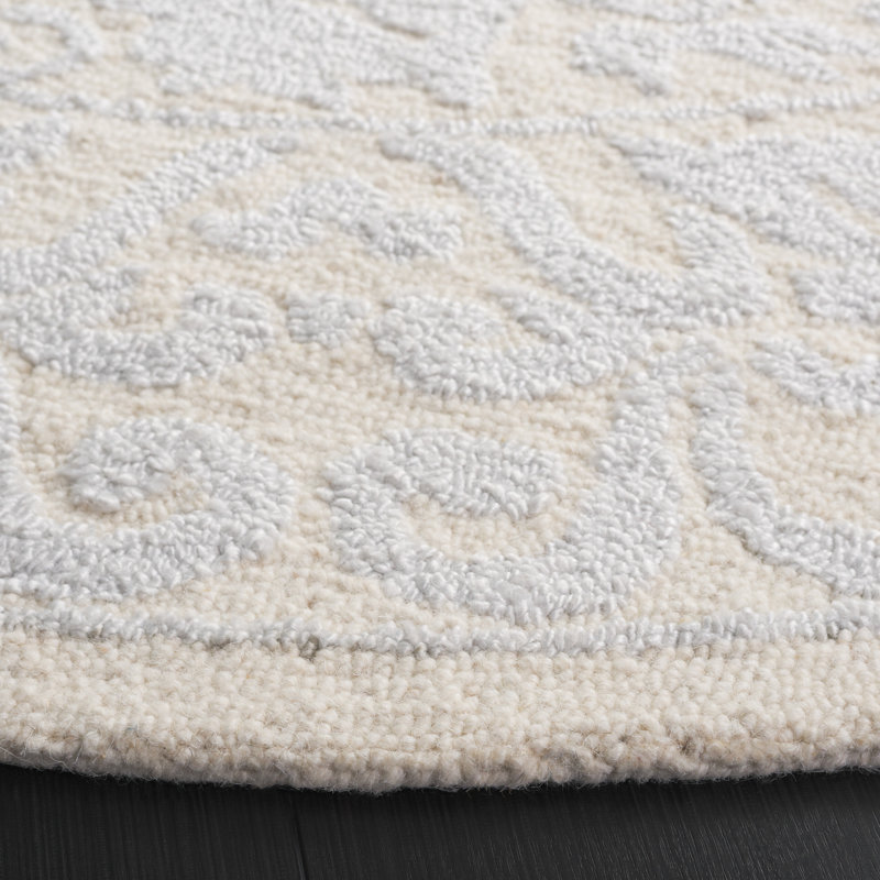 Abstract Hand Tufted Wool With Cotton Cloth Backing Rug, Round 6'