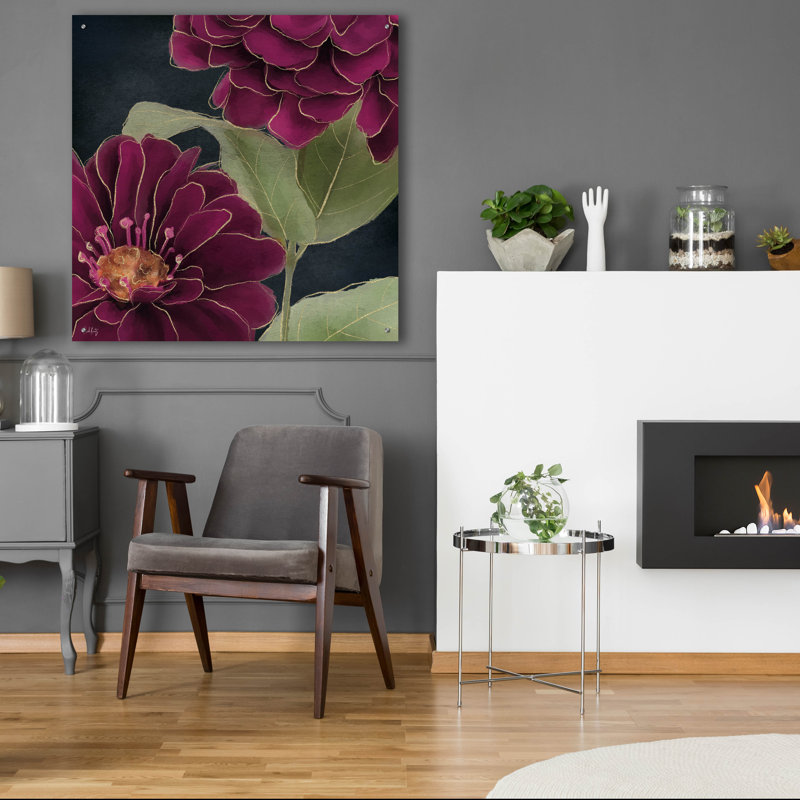Art mural en verre épique «Bourgogne Bourgogne 2» par Heidi Kuntz, 36 po x 36 po, H 36 po x l 36 po