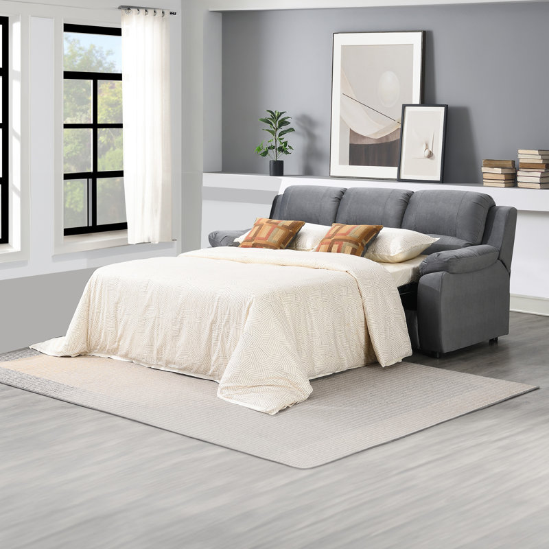 Stashia Upholstered 86'' Sleeper Sofa, Gray
