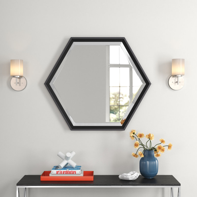 Bensonhurst Flat Mirror, 26" H x 22" W, Black