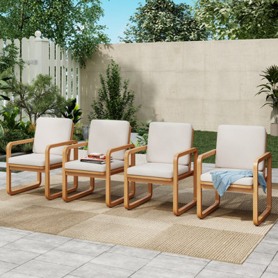 Patio Dining Chair With Cushions (set Of 4)