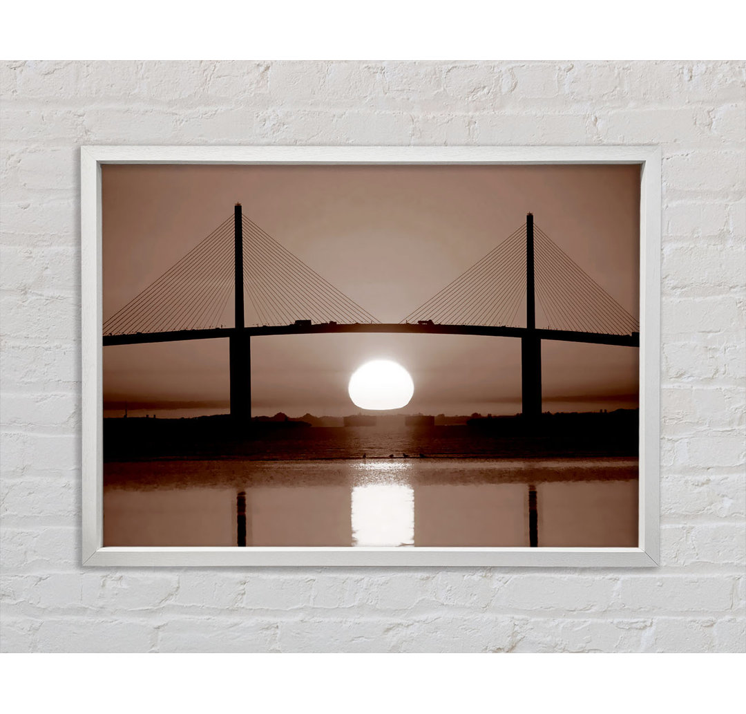 Distant Bridge Sundown Chocolate - Druck