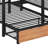  Gryta Full Over Twin & Twin Bunk Bed, Metal Triple Bunk Bed With Drawers And Guardrails-1296742404