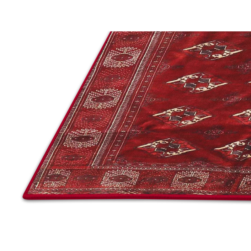 Tapis rouge / beige Southwestern, Rectangle 5 pi x 7 pi