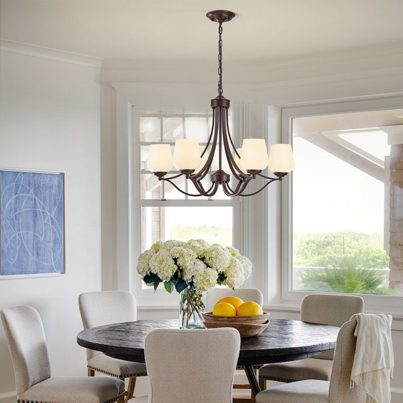 6 - Light Dimmable Classic / Traditional Chandelier, Oil Rubbed Bronze