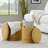 Ottoman Set in Yellow Fabric
