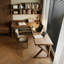 Bureau moderne en L en bois massif avec bibliothèque-1937340852