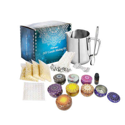 Candle Making Kit, Soy Wax DiY Candle Craft Tools Including Wax Pouring Pot, Candle Wicks
