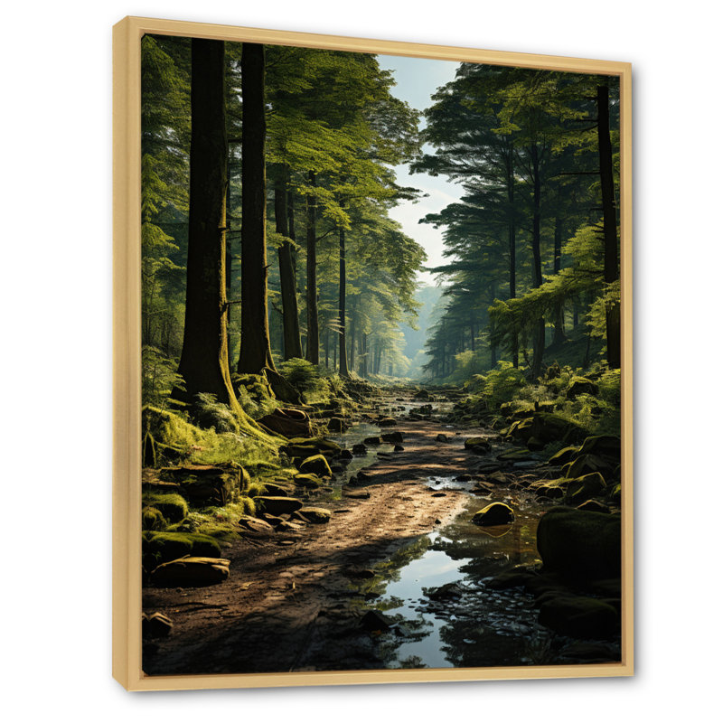 «Forest Enchanted Woods Earthy», impressions sur toile, H 44 po x l 34 po x P 1,5 po, Cadre naturel flottant