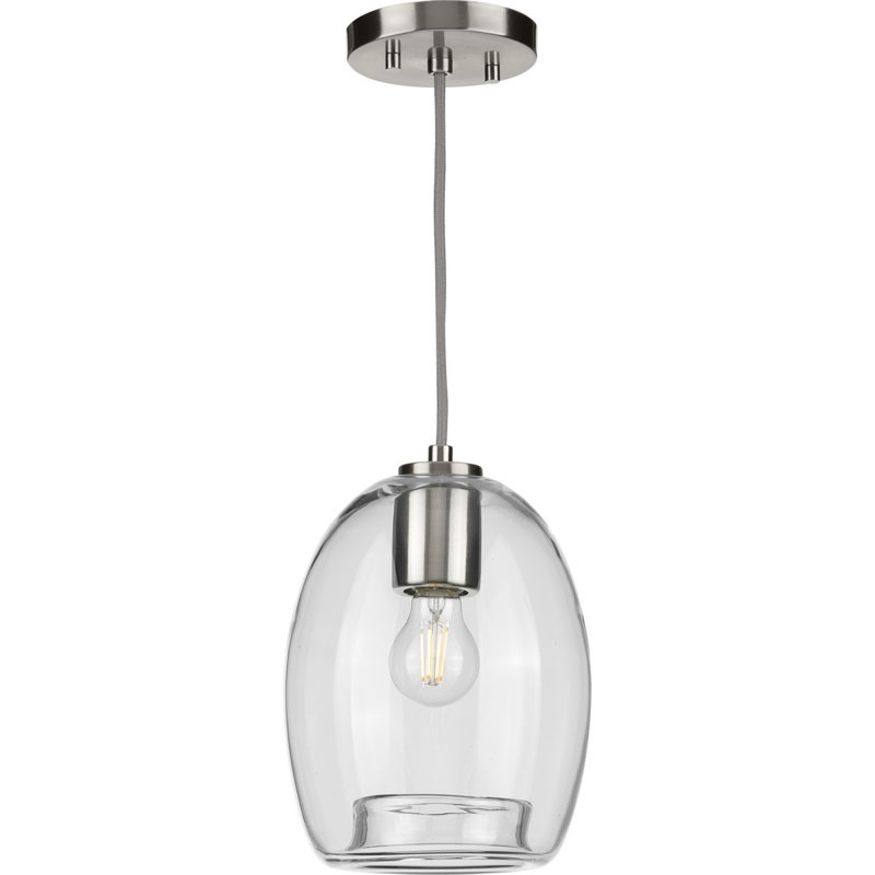 Luminaire suspendu simple à 1 lumière Jemaine, Argent