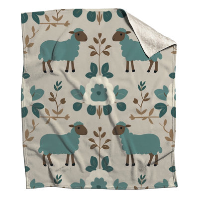 Sheep Floral Pattern Blankets