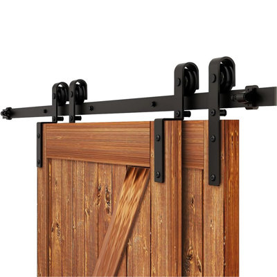 Wardrobe Track Sets (suitable For Hinged Doors),single-track Overlapping Roller  Settwo Pairs (Accessories two Curved, Two Straight) 