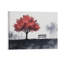 Aquarelle sur banc rouge, cadre en bois intégré, l 16 x L 20