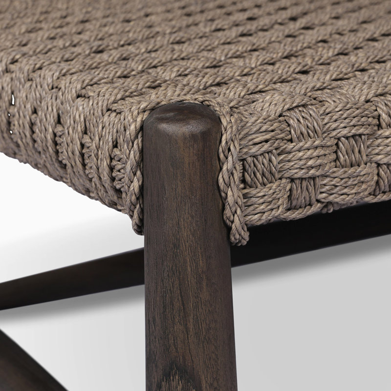 Savio Outdoor Coffee Table, Dark Textured Woven