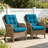2 Piece 4" Thick Chair Cushion Indoor and Outdoor Seat / Back Cushions with Straps-381203185