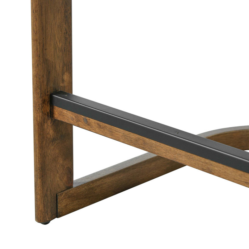 Ensemble de 2 tabourets de bar modernes, hauteur comptoir en bois massif avec revêtement en lin