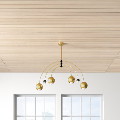 Lustre linéaire moderne Spoutnik à 6 lumières Mason