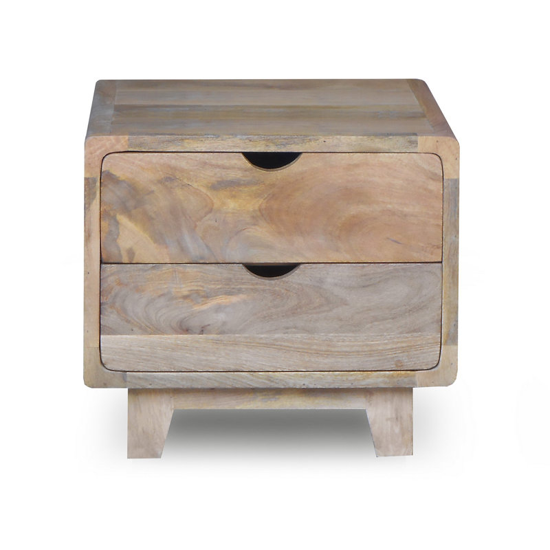 Paquette 55cm W Solid Wood Bedside Table
