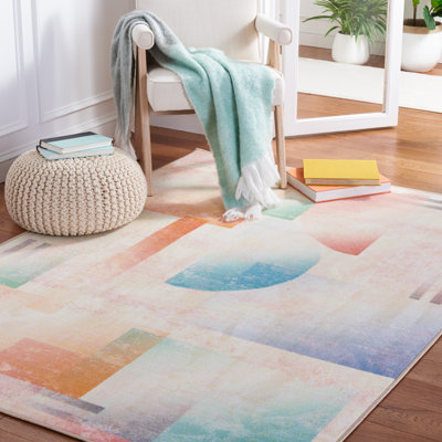 Nichalous Performance Machine Washable Geometric Rug