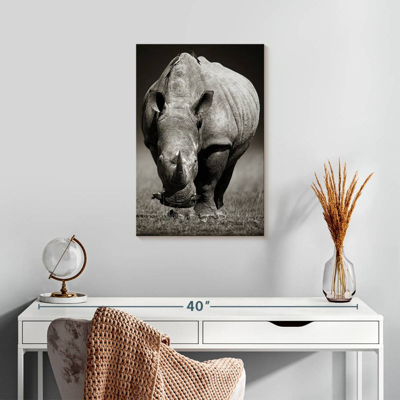 Brampt White African Rhinoceros, 24" H x 16" W