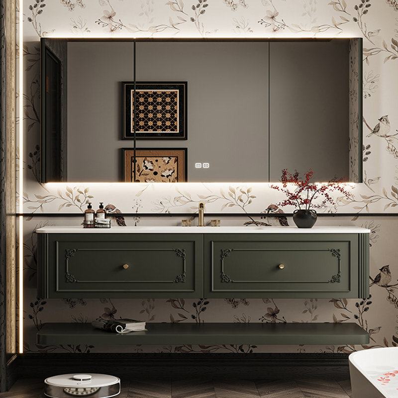 American-style light luxury bathroom cabinet, Green, 18.35" H x 55.12" W x 21.65" D