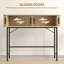 Console étroite avec portes coulissantes en lattes Tambour, chêne