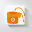 «Retro Téléphone Orange» par Jen Bucheli - Impression sur toile