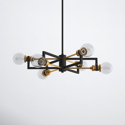 Tommie 6 Light Metal Dimmable Sputnik Chandelier