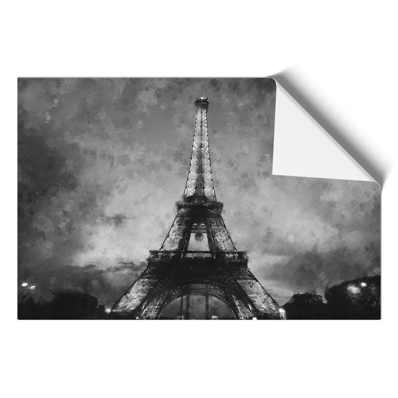 Eiffel Tower Painting - Frameless Print, 30cm H x 42cm W x 0.1cm D