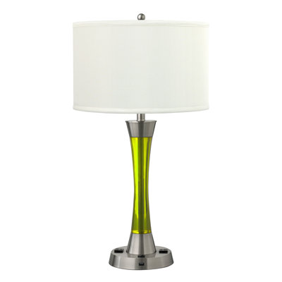 Lampe de table 29 "vert lime avec prise USB et prise Lima
