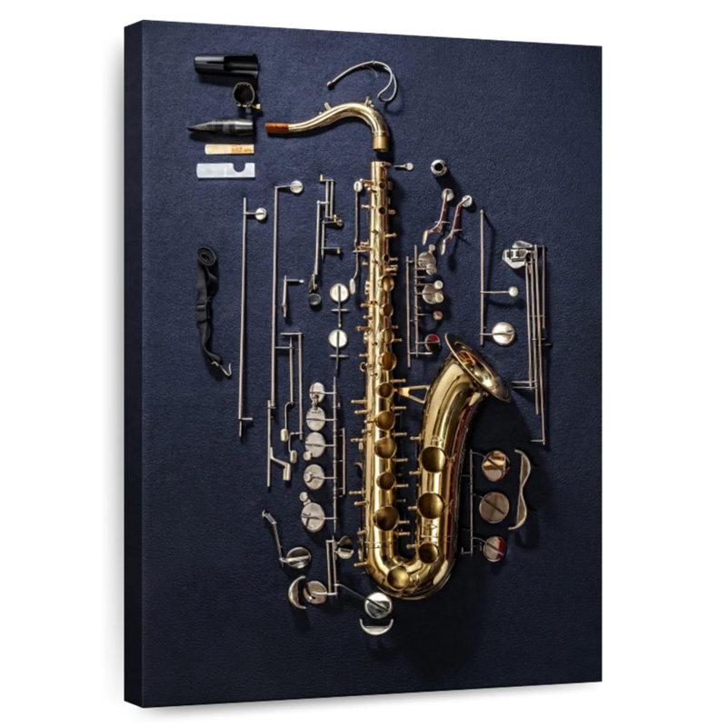 Abarca Disassembled Saxophone, 48" H x 32" W