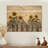 Sunflowers Along The Barn Fence II - Sunflowers Wood Wall Art - On Natural Pine Wood-637691364
