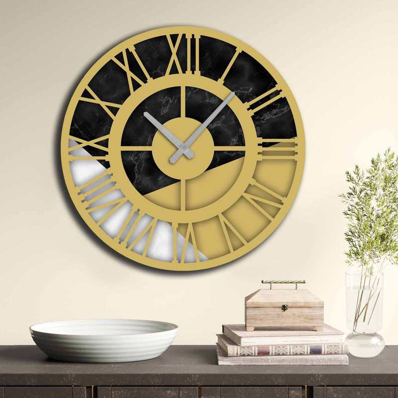 Elegant Decorative Wall Clock, 19.7 inches Diameter | 100% MDF, Thickness: 0.2 inches | Stylish Minimalist Design for Home & Office Decor | Perfect for Living Room, Bedroom, and Kitchen Spaces
