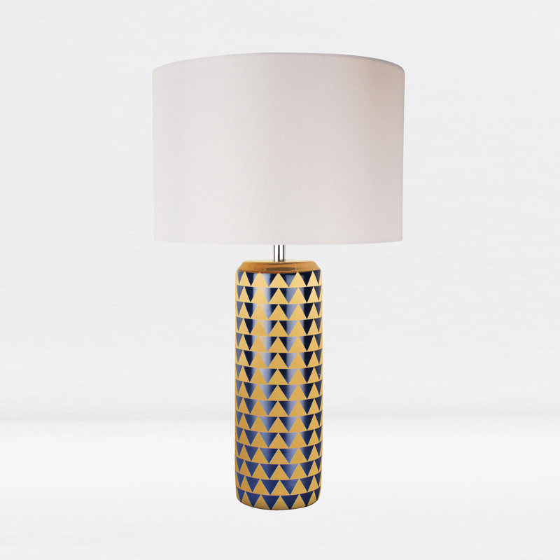 Delania Ceramic Table Lamp, Gold/Navy