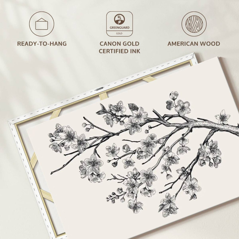 Harnek Vintage Sakura Illustration, 30'' H x 45'' W