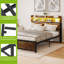 Balconera LED bed frame with headboard, USB ports & charging sockets,no box spring needed-1303083361-1303083366
