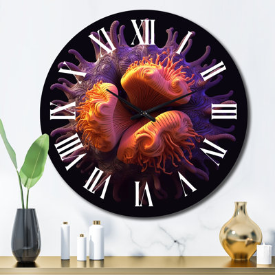 Horloge murale abstraite mauve