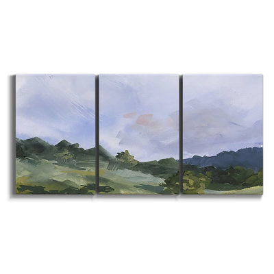 «Layered Horizon II», encadré sur toile, 3 pièces