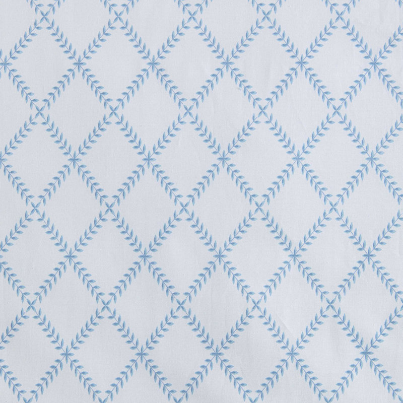 Ensemble de draps en coton percale Martha Stewart, Ensemble de draps pour lit double avec 2 taies d'o, Leaf Trellis Blue