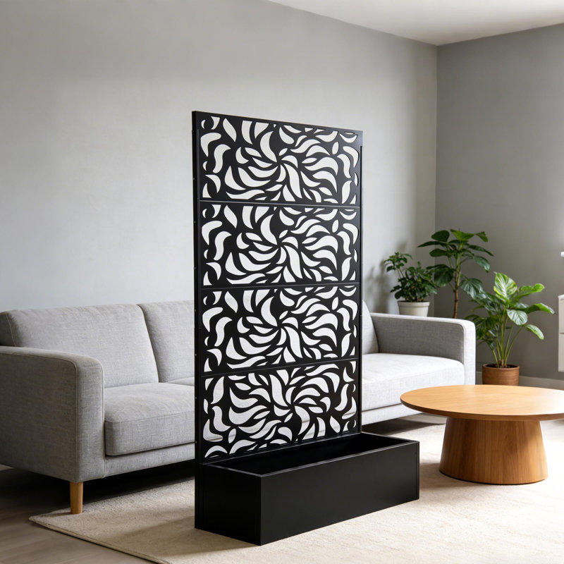 H 70,87 po x l 46,06 po avec moustiquaire et boîte à fleurs, pot de fleurs décoratif en métal sur pied pour terrasse et balcon