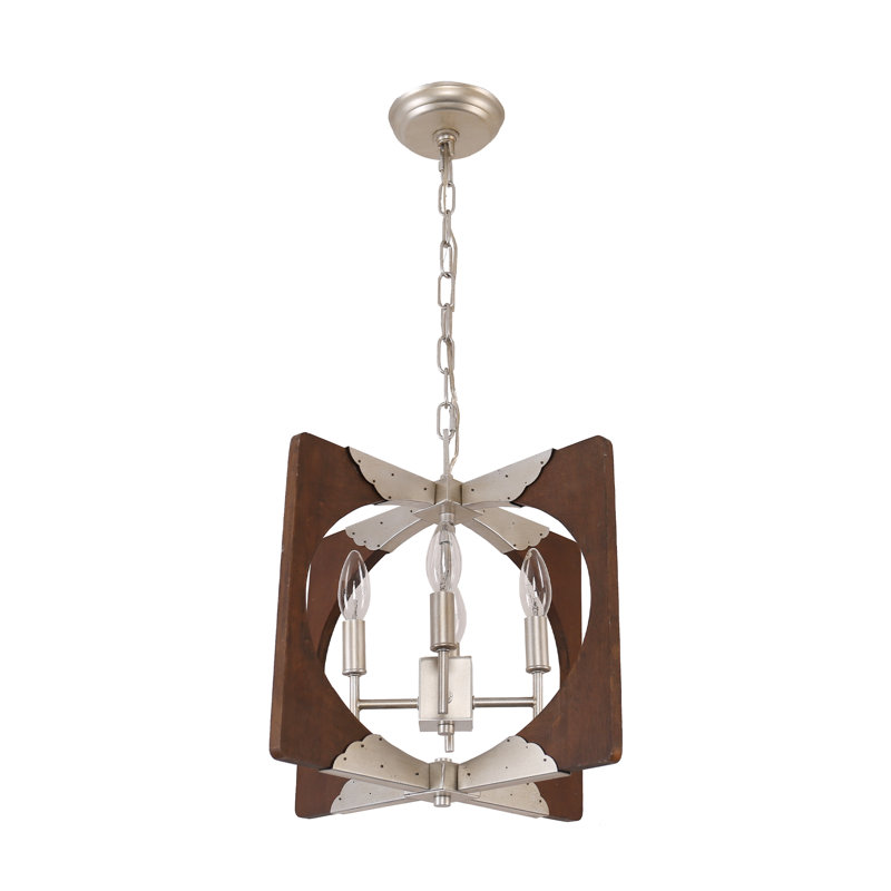 Lustre Dopp Art, Brun rustique / Blanc, H 15 po x l 16,1 po x P 5,1 po