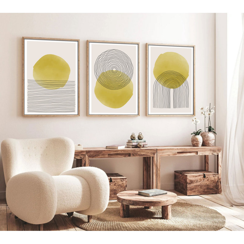 Élégantes peintures décoratives en panneau de fibres à densité moyenne (3 pièces), 13,8 x 19,7 pouces | 100% panneau de fibres à densité moyenne avec une épaisseur de 3 mm, cadres en bois massif avec une épaisseur de 1,0 pouce | Parfait pour le salon, la chambre à coucher et le bureau, design élégant et moderne