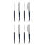 French Home Laguiole Set Of 8 Spreaders With Navy Handles
