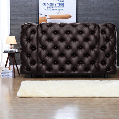 Fauteuil modulaire à compression en similicuir 48,4 pouces pour la maison