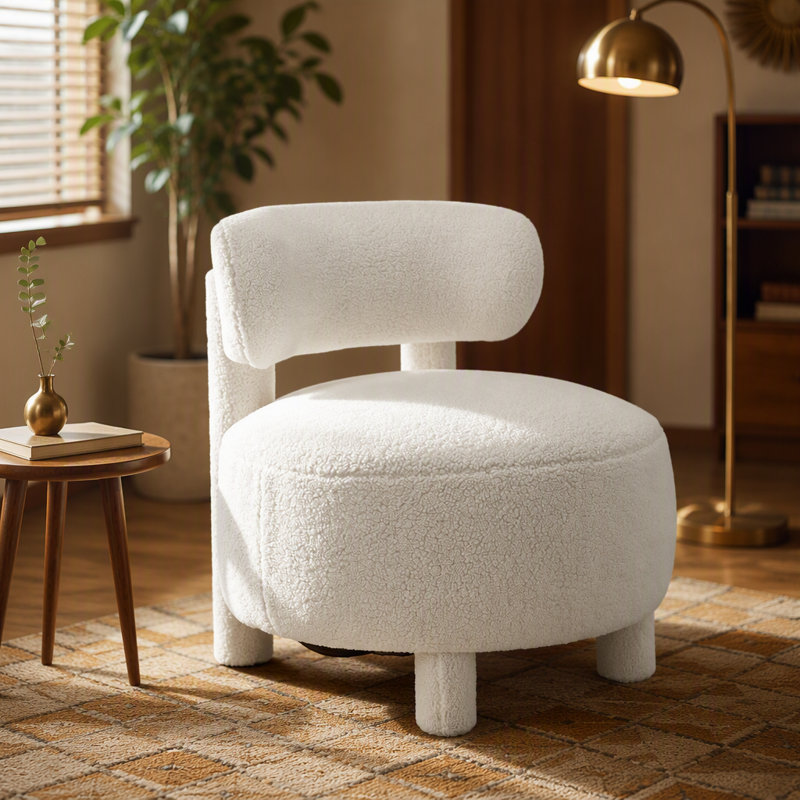 Chaise d'appoint en tissu Teddy