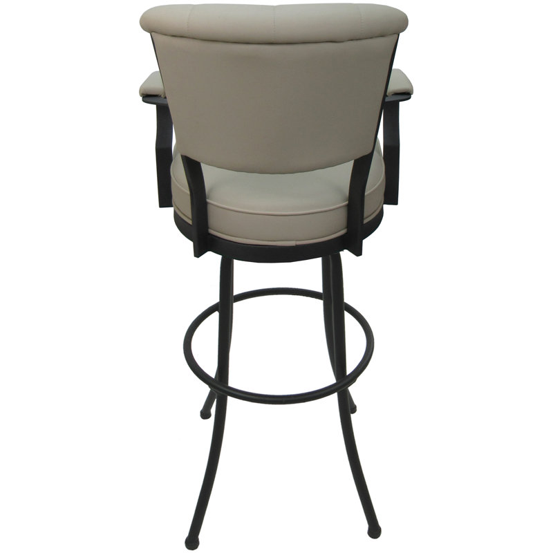 Hallah Swivel Extra Tall Stool 34" Seat, Beige/Gray