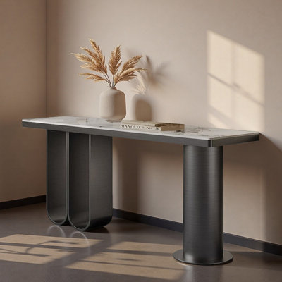 Console de hall d'entrée en acier inoxydable Minimalist Modern